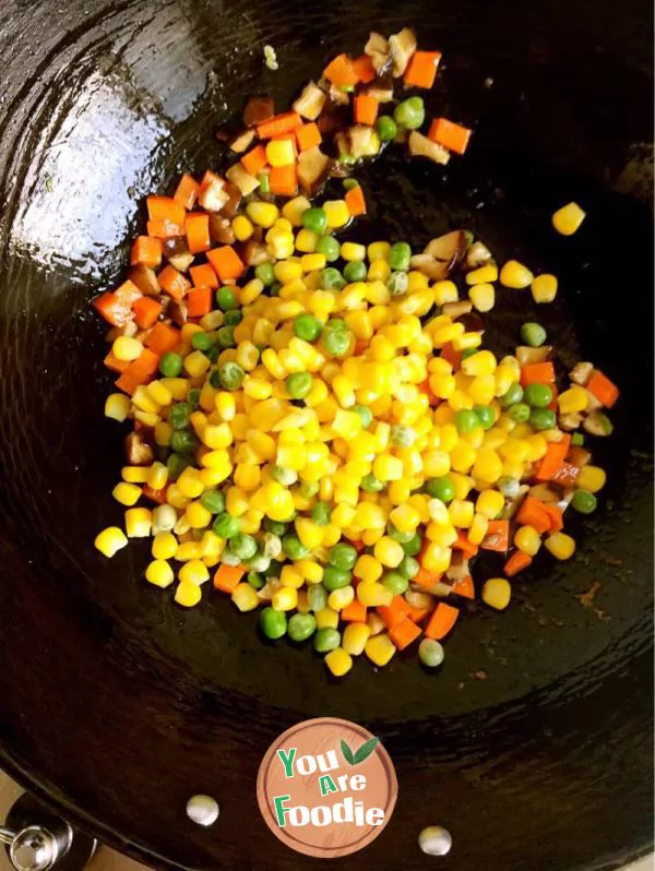 Multicolored corn kernels