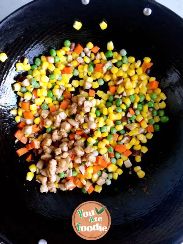 Multicolored corn kernels