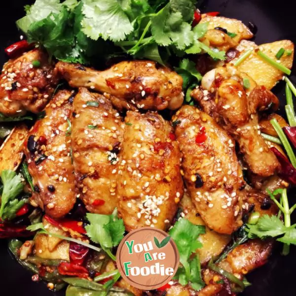 Pan fried chicken wings