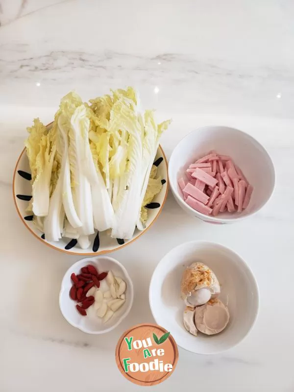 Salted duck egg with Baby Cabbage in Soup