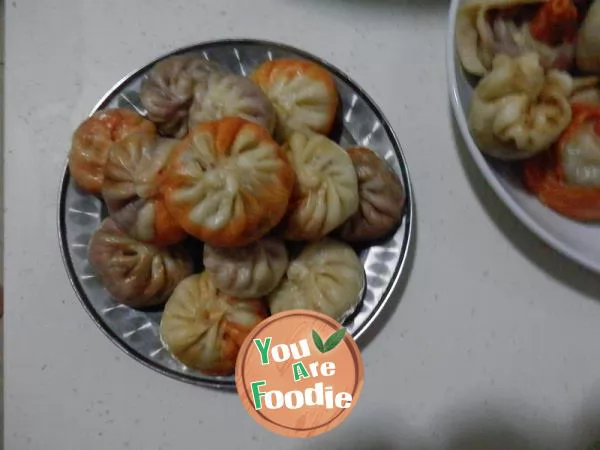Multicolored stuffed buns