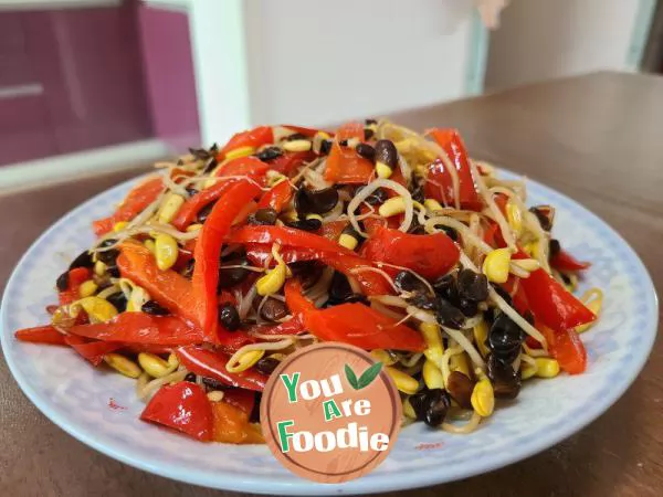 Fried Black Bean Sprouts with Red Pepper