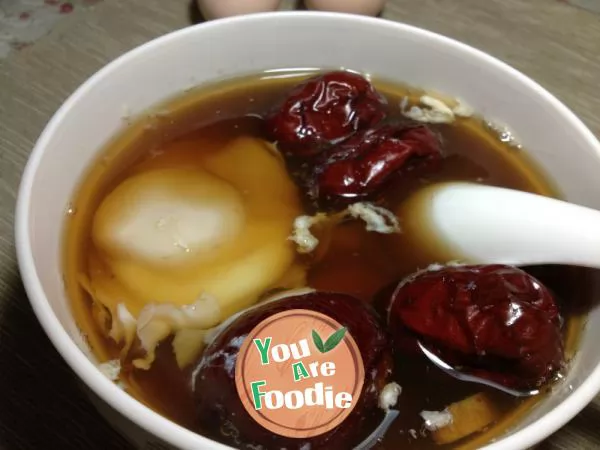 Jujube poached egg soup