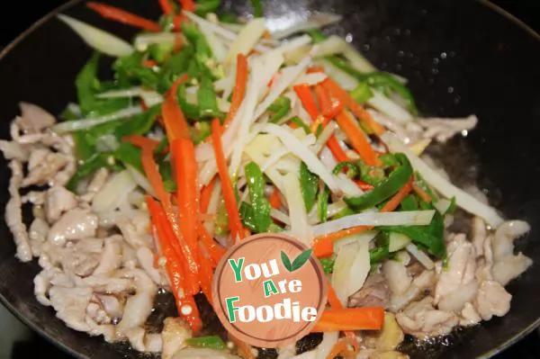 Home style stir fried pork with shredded pork