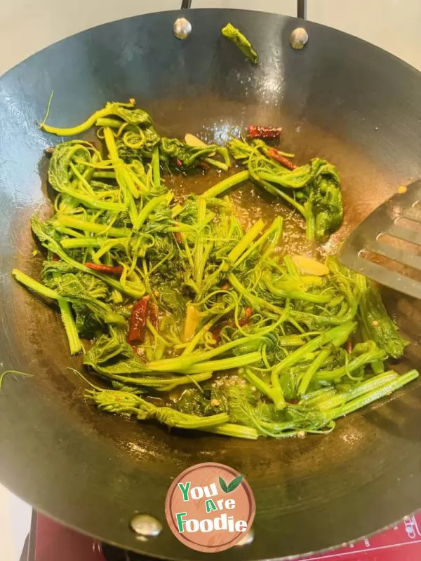 Stir fried pumpkin leaves