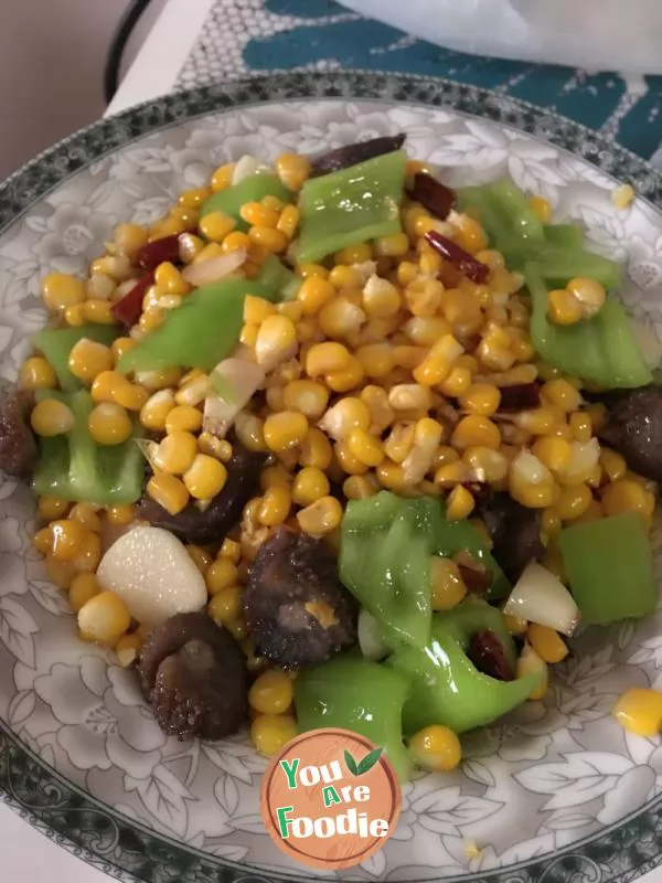 Stir fried sea cucumber with corn kernels