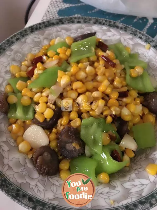 Stir fried sea cucumber with corn kernels