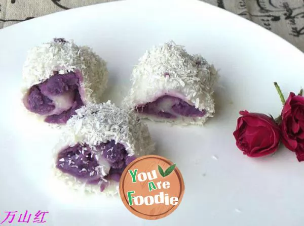 Yam and purple potato rolls