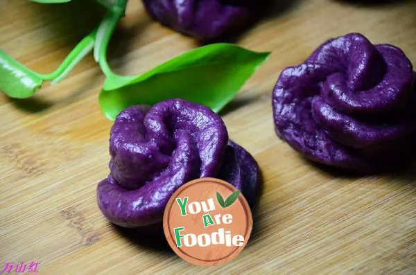 Purple potato pattern steamed bread