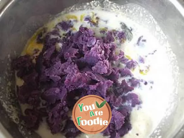 Purple potato pattern steamed bread