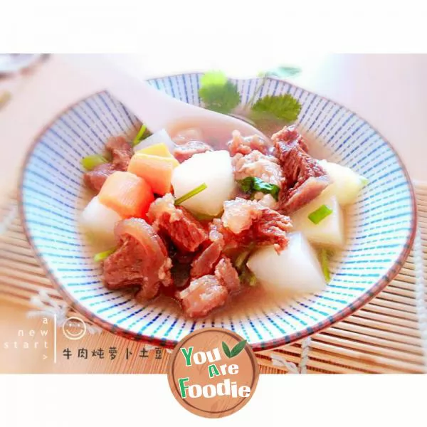 Stewed beef with radish and potato