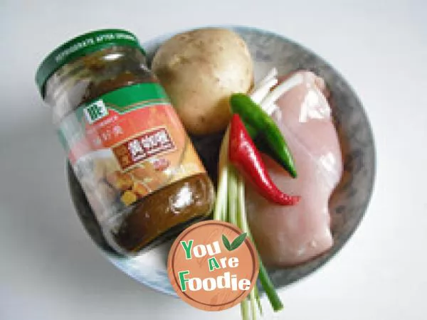 Indian curry diced chicken rice