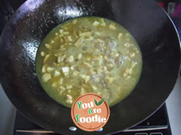 Indian curry diced chicken rice