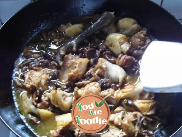 Stewed mushroom with chicken