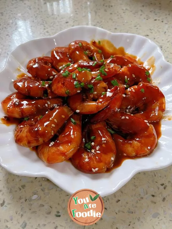 Braised prawns in tomato sauce