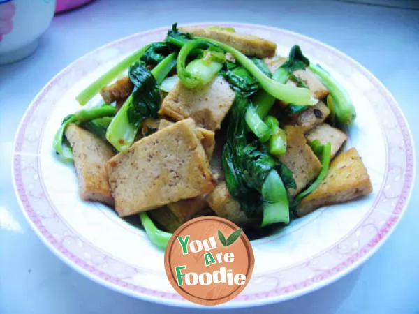 Fried green vegetables with Tofu