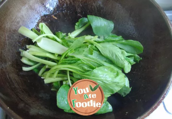 Fried green vegetables with Tofu