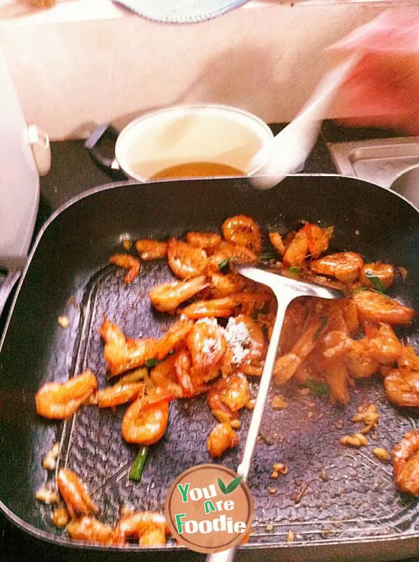 Pan fried prawns