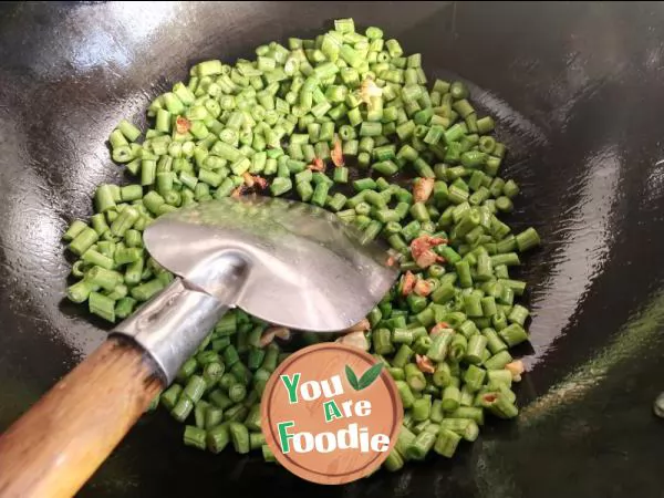 Fried long beans with Grandma's vegetables