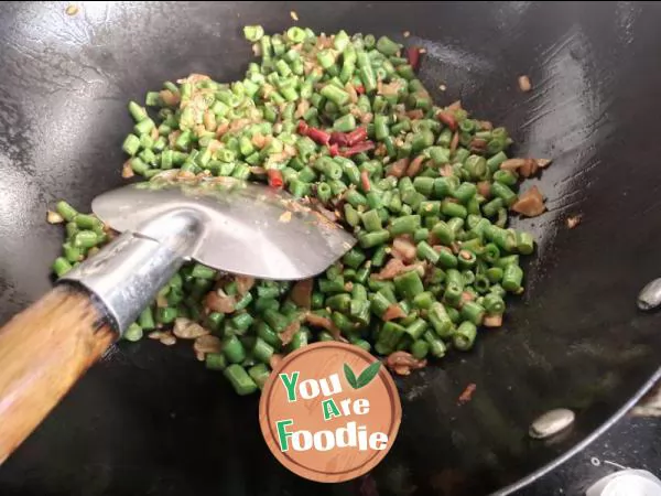 Fried long beans with Grandma's vegetables