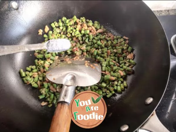 Fried long beans with Grandma's vegetables