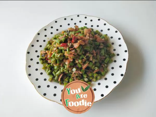 Fried long beans with Grandma's vegetables