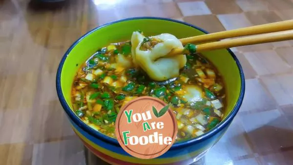 Homemade Dumplings in Sour Soup