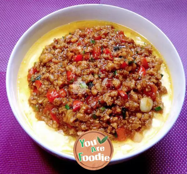 Steamed minced meat with tofu and eggs