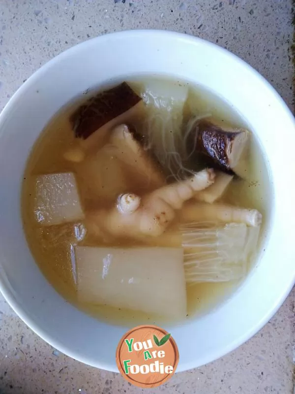 Shark fin, melon and chicken feet soup