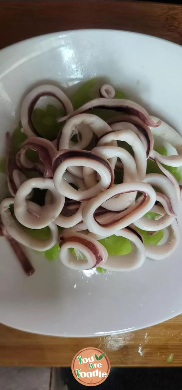 Squid with bitter gourd