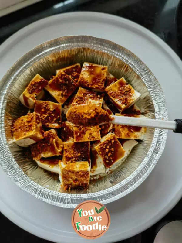 Air frying pan version iron plate tofu