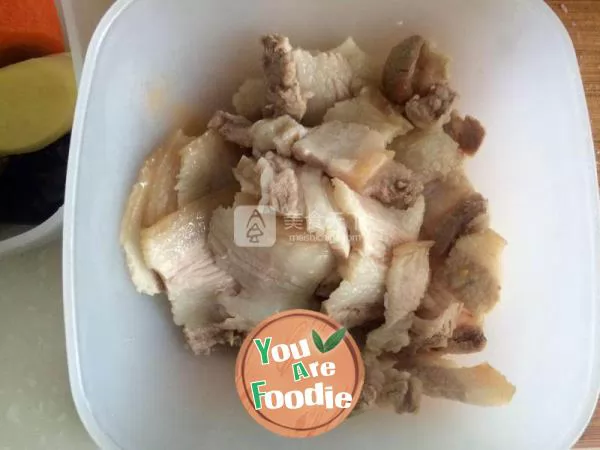 Double cooked pork with pickled pepper and dried bamboo shoots