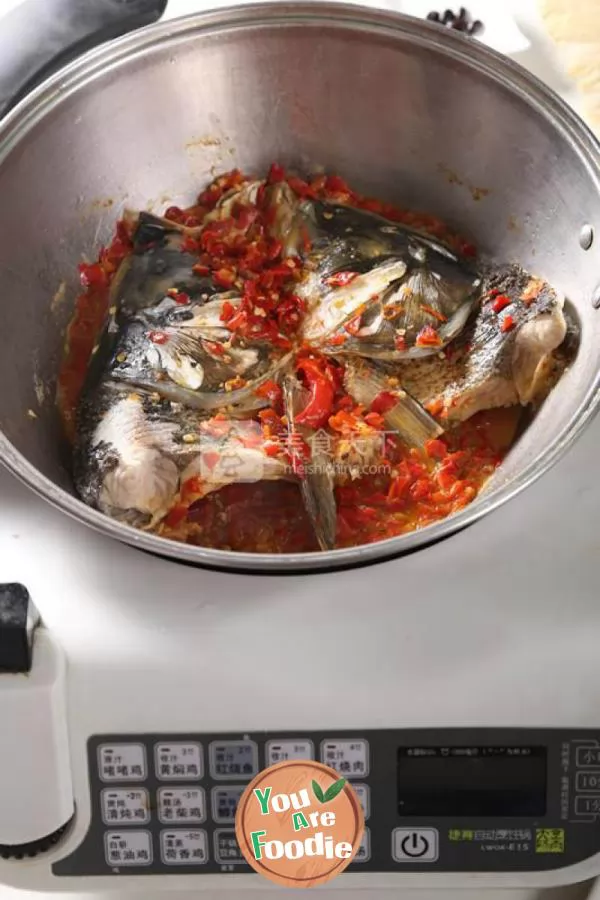 Steamed Fish Head with Diced Hot Red Peppers