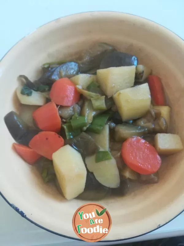 Sauteed Potato, Green Pepper and Eggplant