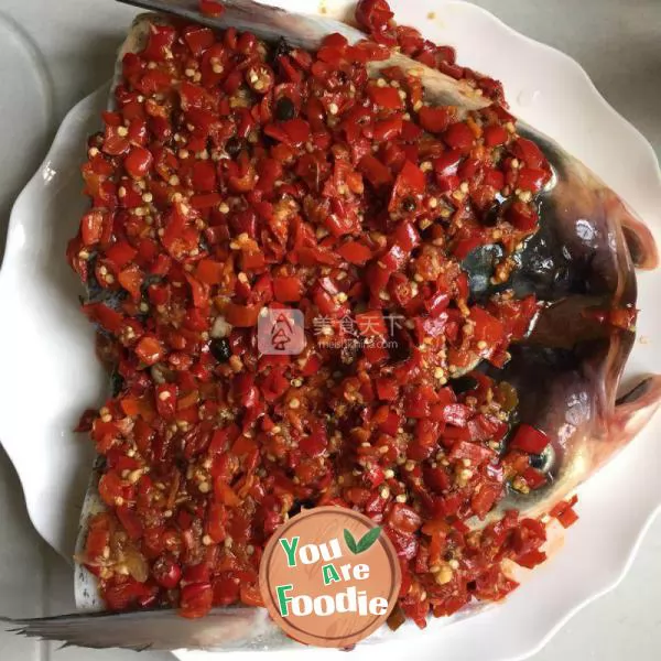 Steamed Fish Head with Diced Hot Red Peppers